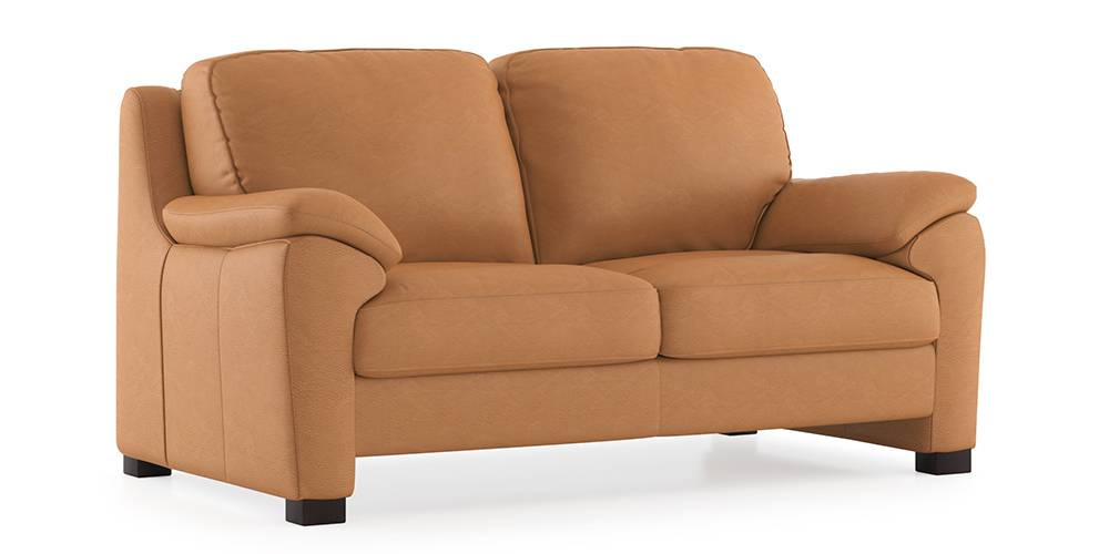 Farina Half Leather Sofa (Mustard Italian Leather)